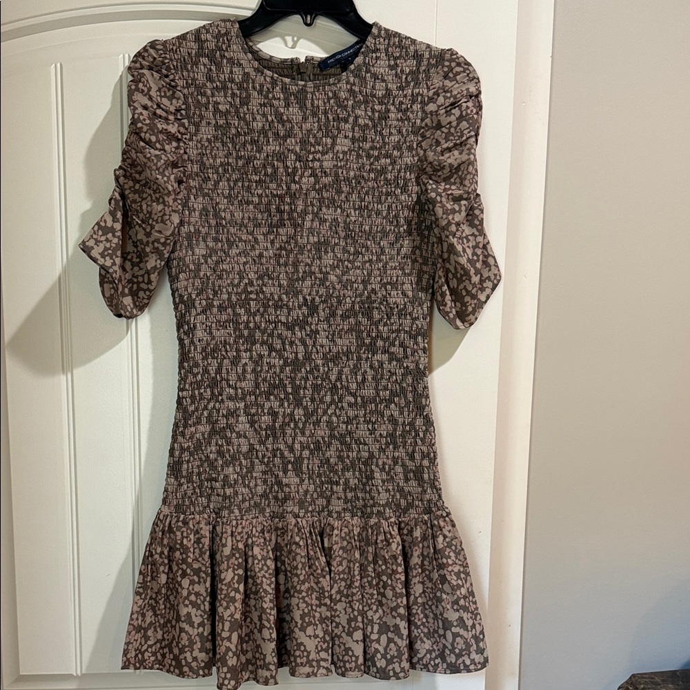French Connection Brown Patterned Mini Dress - image 1